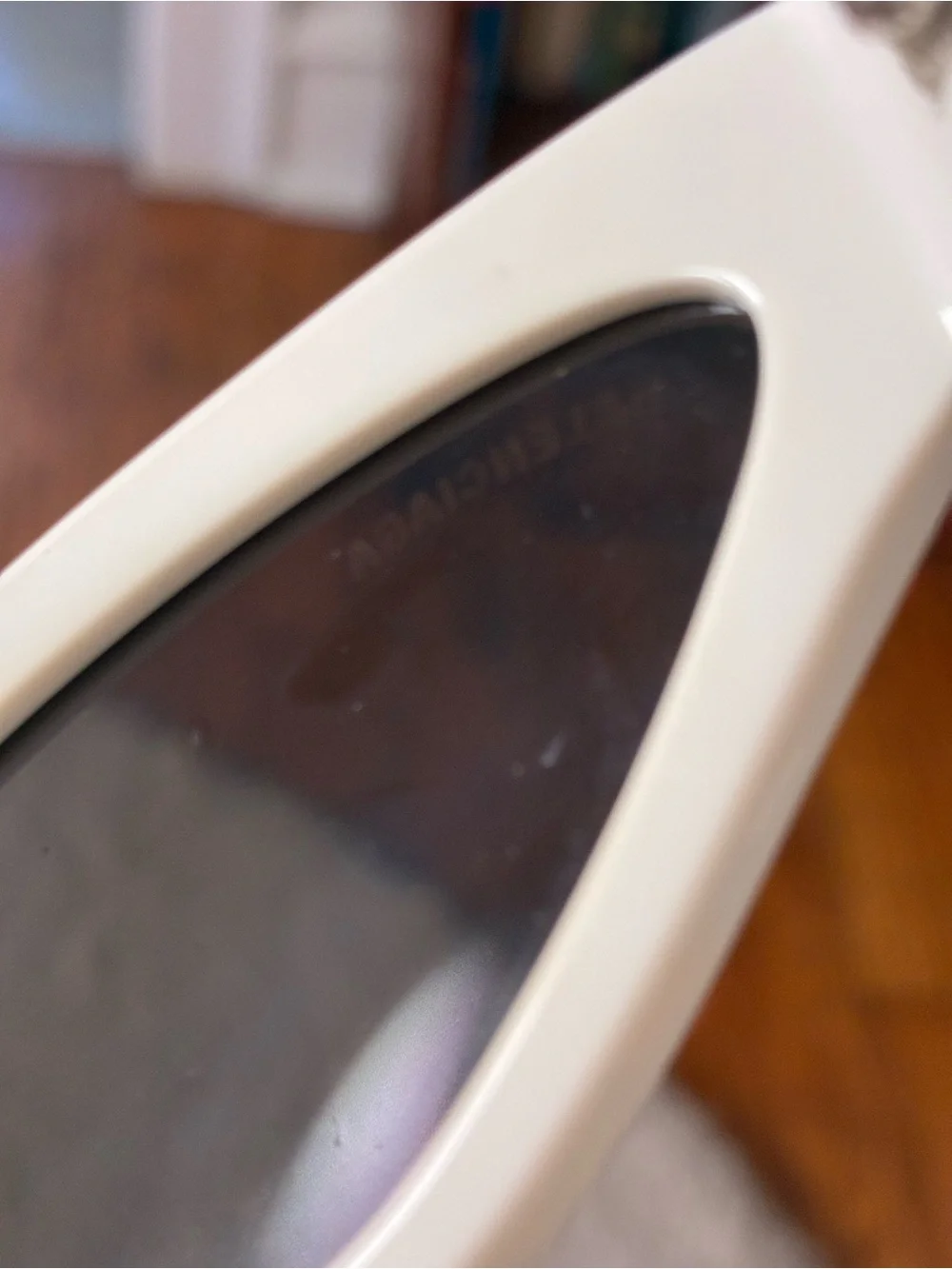 Balenciaga BB0176S white acetate cat eye sunglasses